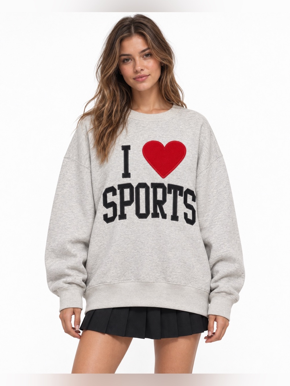 Abercrombie & Fitch I Heart Sports Oversized Sweatshirt XL Gray